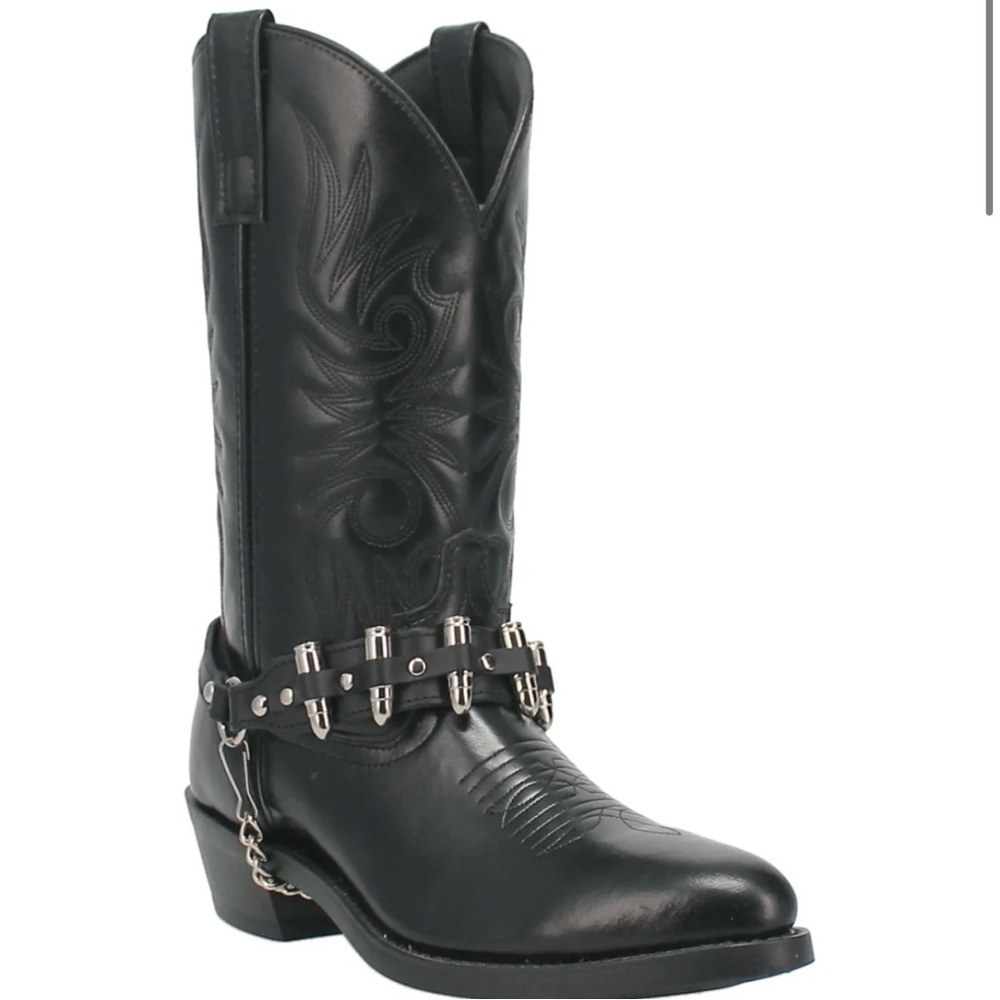 GUN METAL BULLET BOOT STRAPS